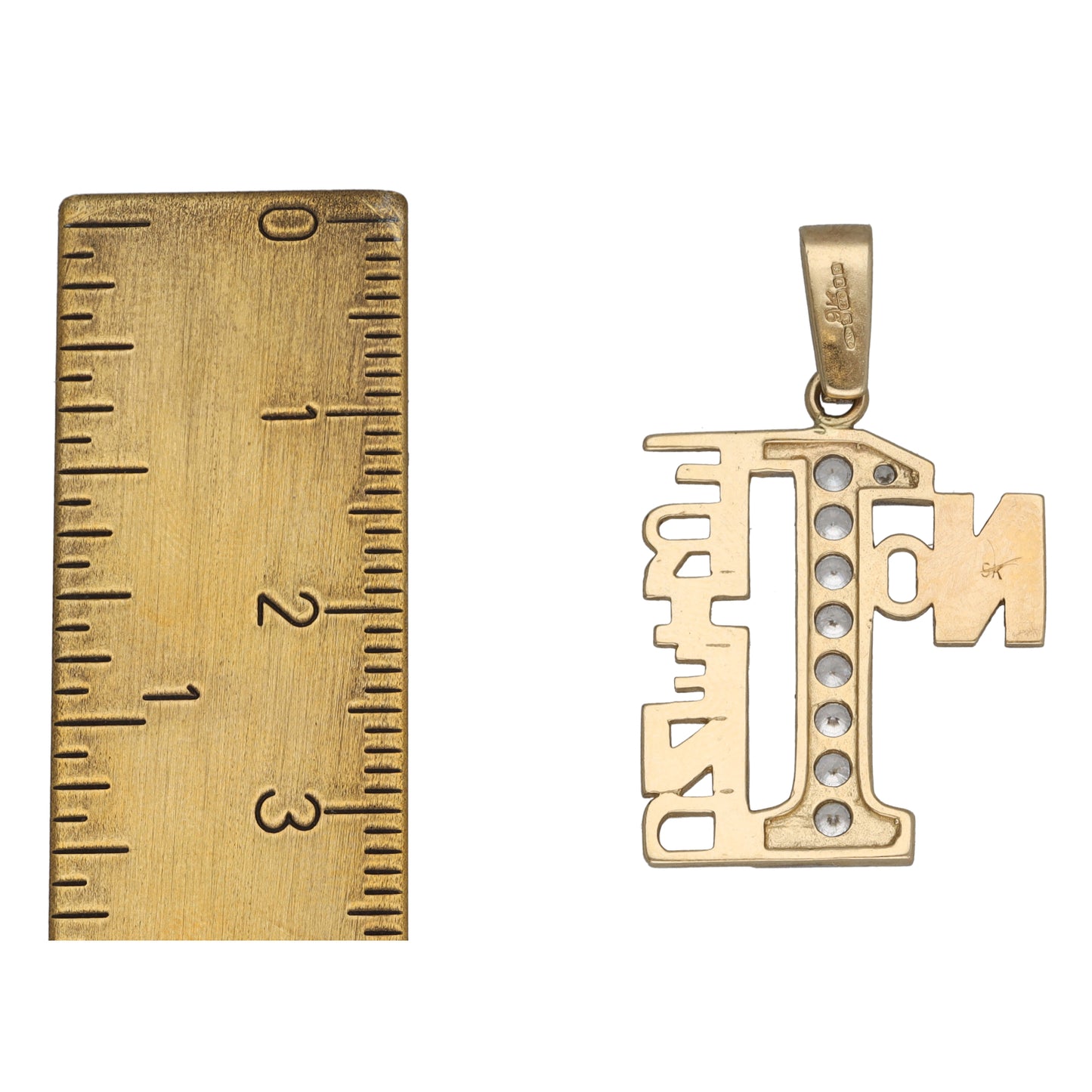 9ct Gold Cubic Zirconia No1 Friend Pendant