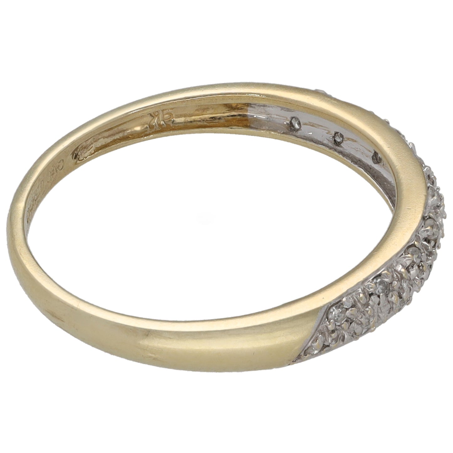 9ct Gold 0.095ct Diamond Half Eternity Ring Size N
