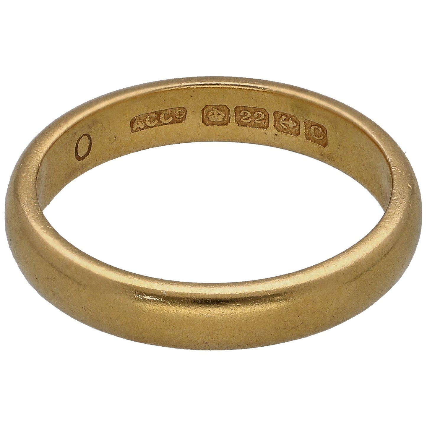 22ct Gold Plain Wedding Ring Size P