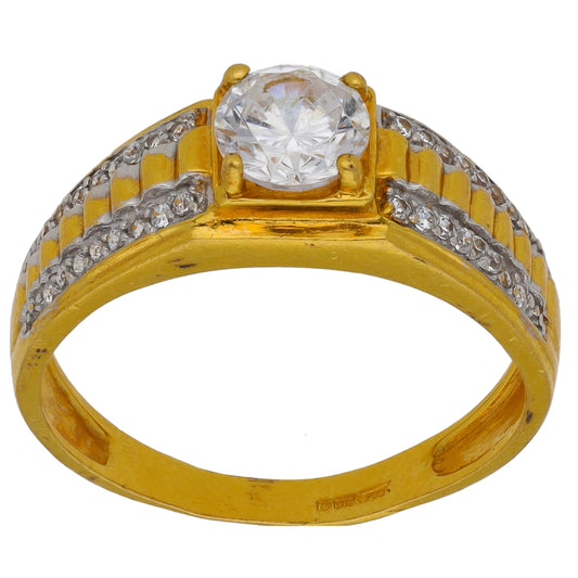 22ct Gold Cubic Zirconia Dress/Cocktail Ring Size R