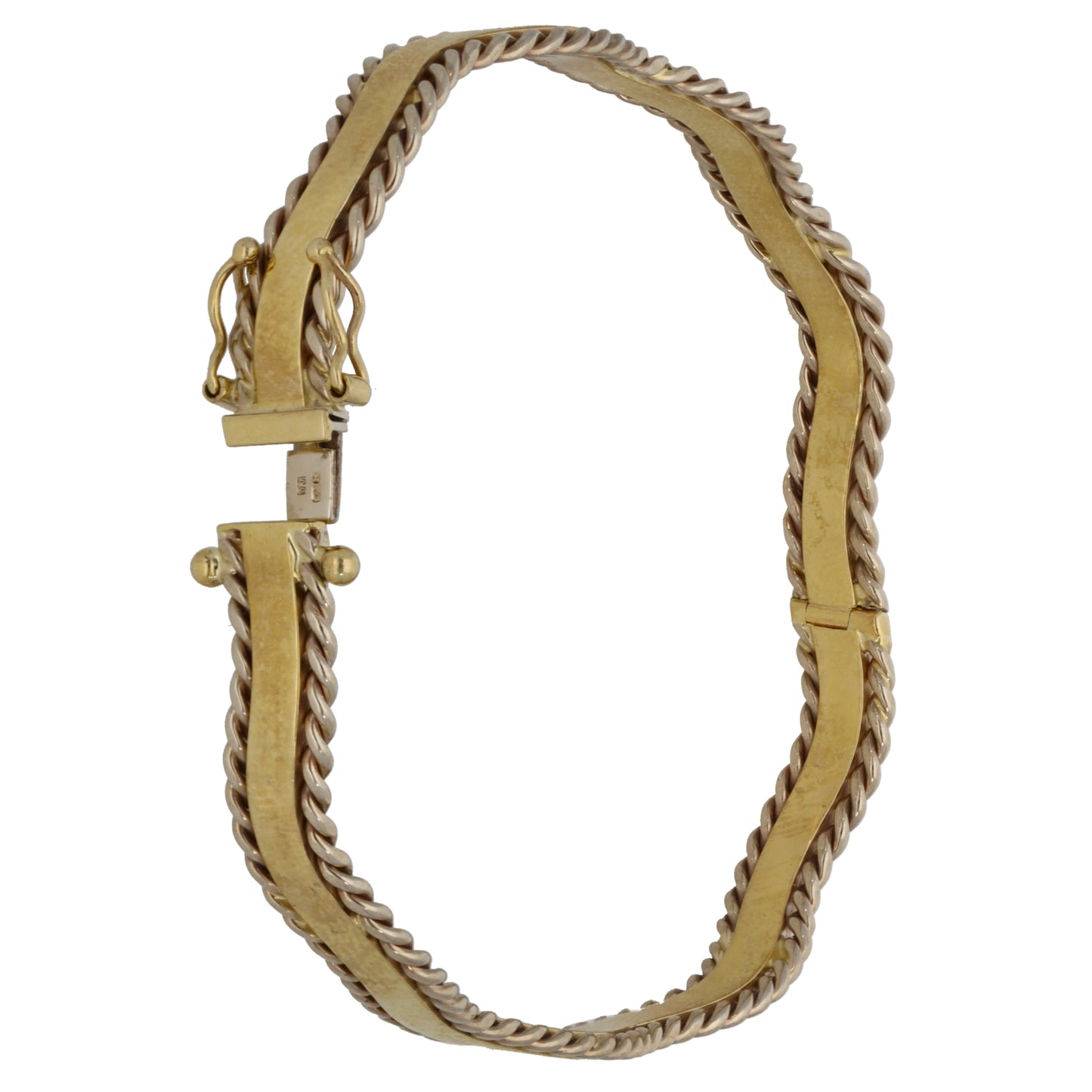 9ct Bicolour Gold Hinged/Clasp Bangle