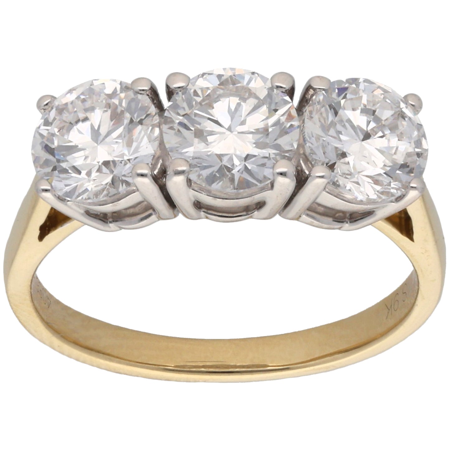 New 9ct Gold 2.00ct Laboratory-Grown Diamond Trilogy Ring Size L
