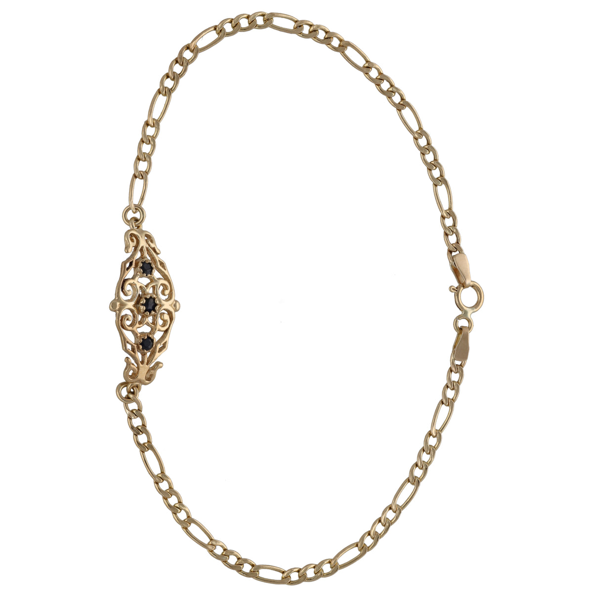 9ct Gold Sapphire Fancy Bracelet