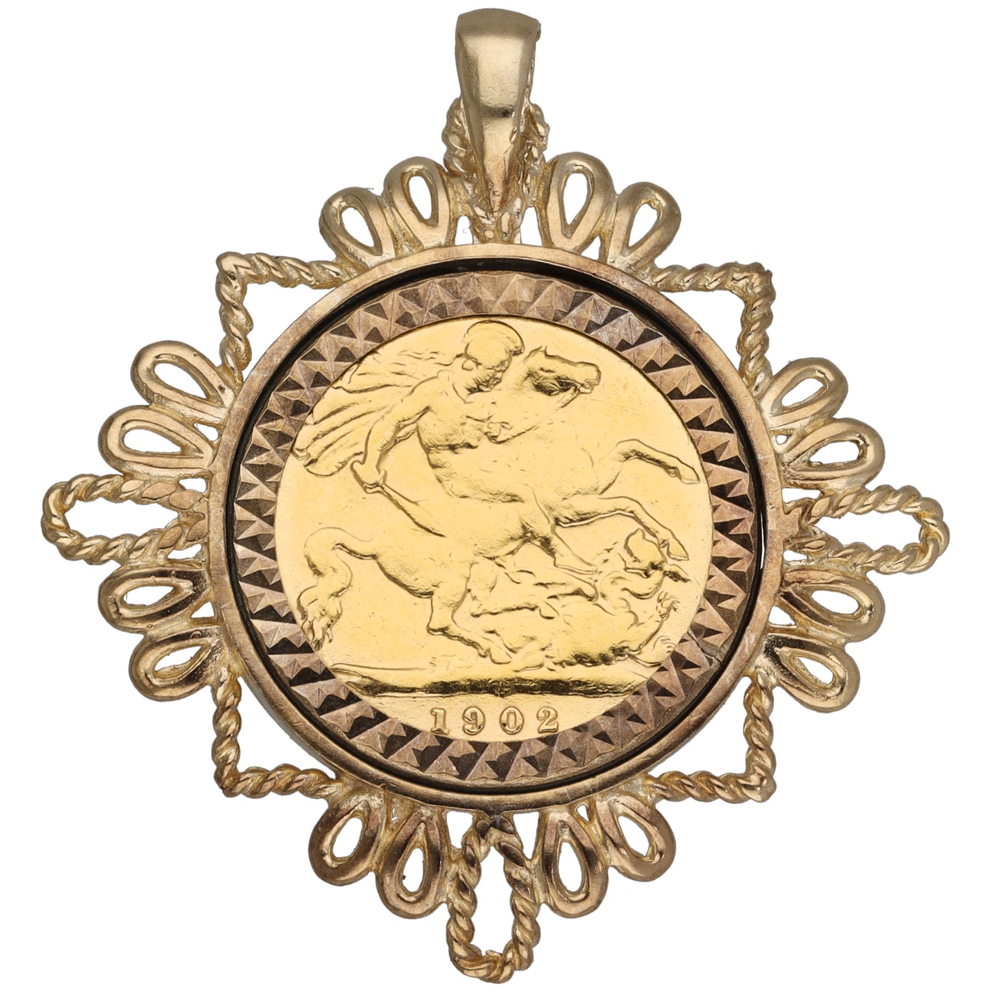 9ct Gold Half Sovereign Coin Pendant