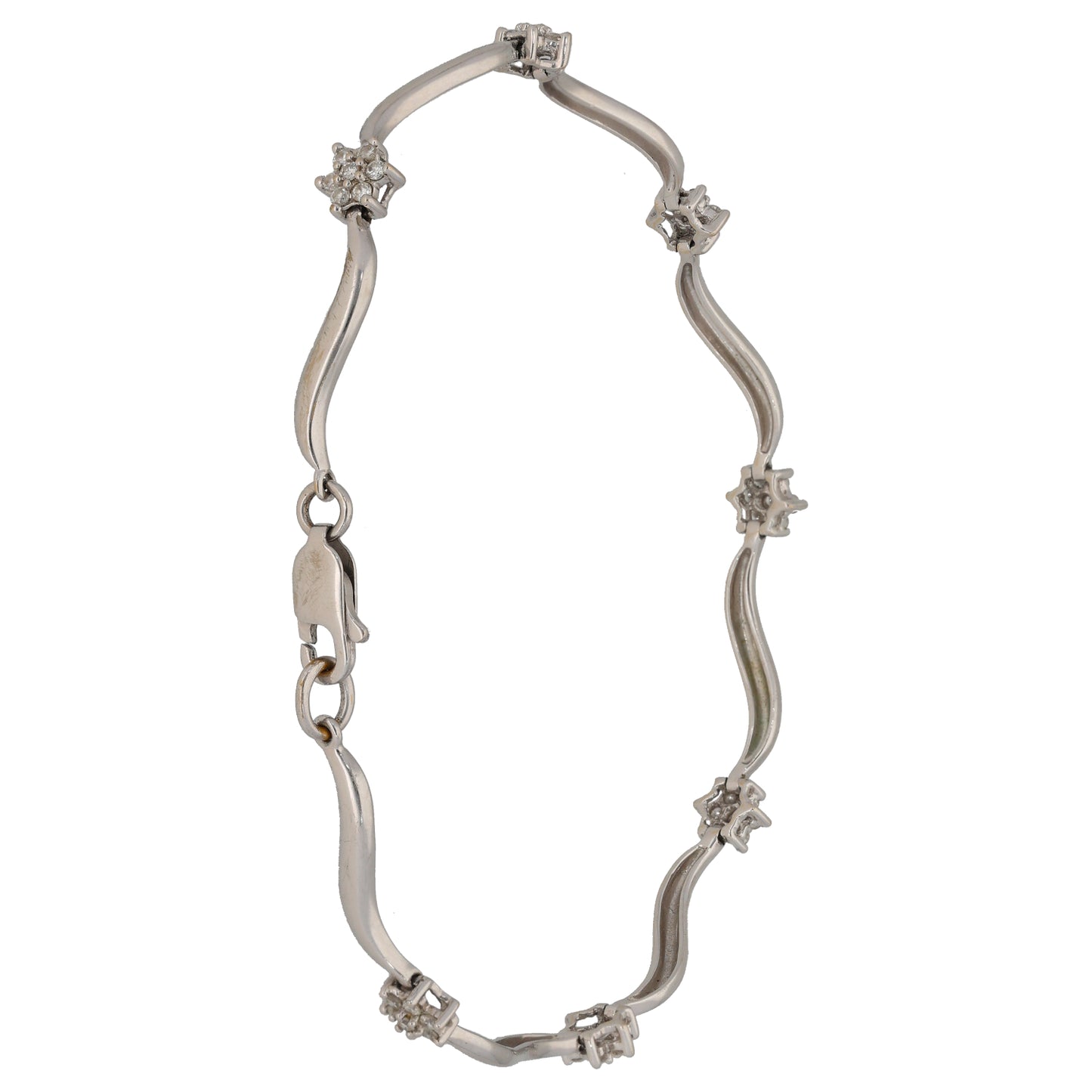 18ct White Gold 0.49ct Diamond Fancy Stone Set Bracelet