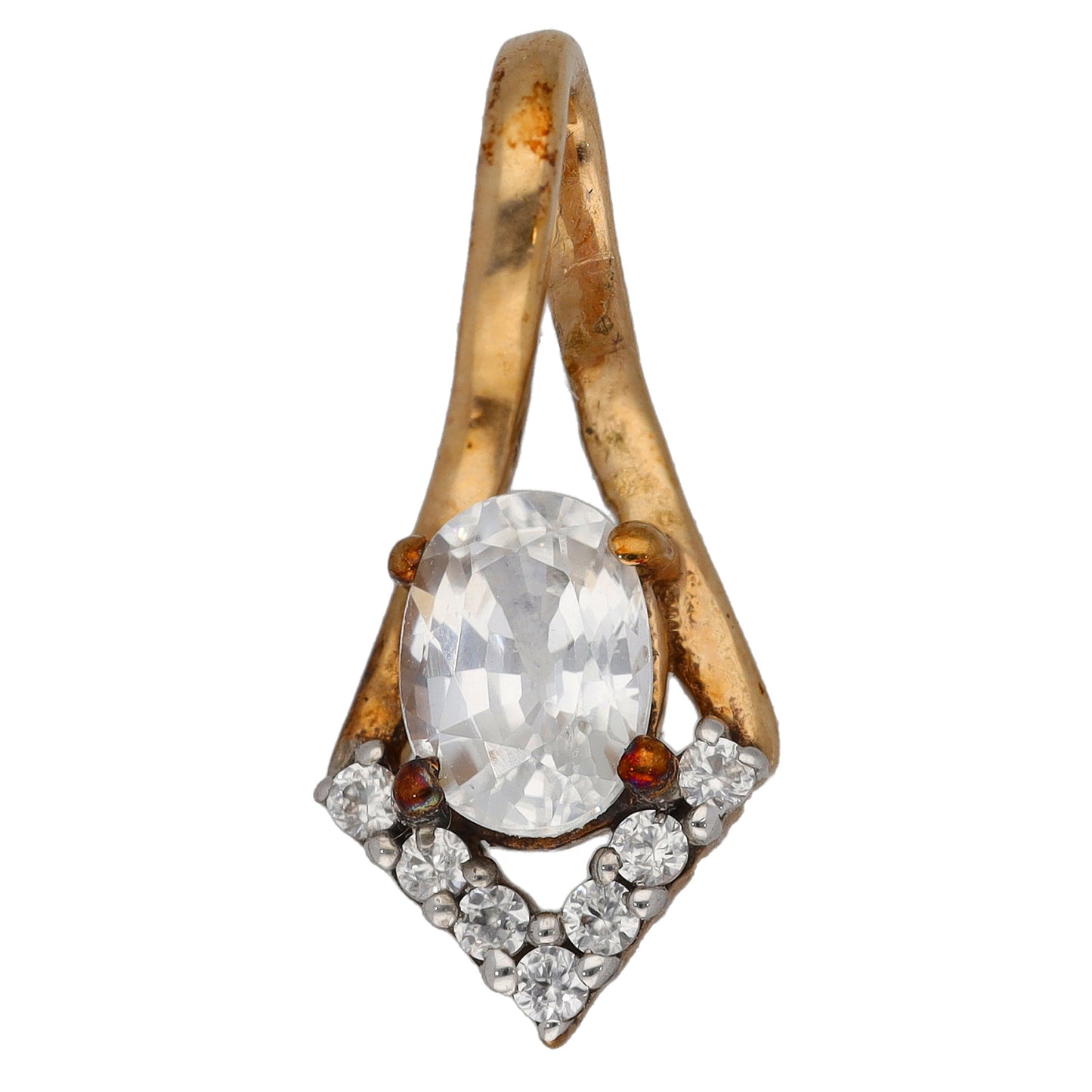 9ct Gold Zircon & Imitation Dress/Cocktail Pendant