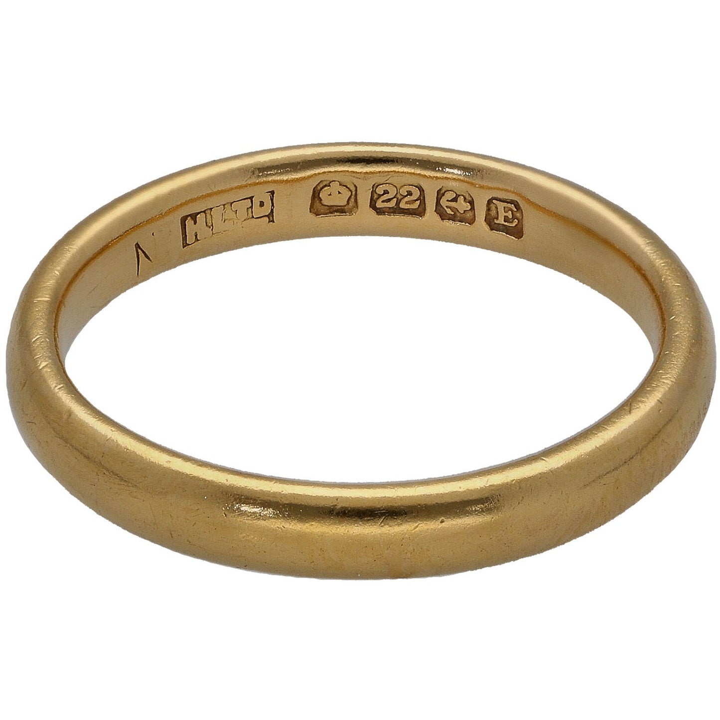 22ct Gold Plain Wedding Ring Size M
