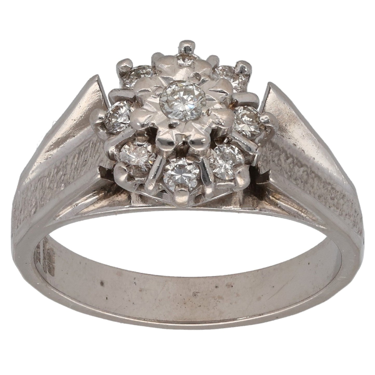 18ct White Gold 0.29ct Diamond Cluster Ring Size M