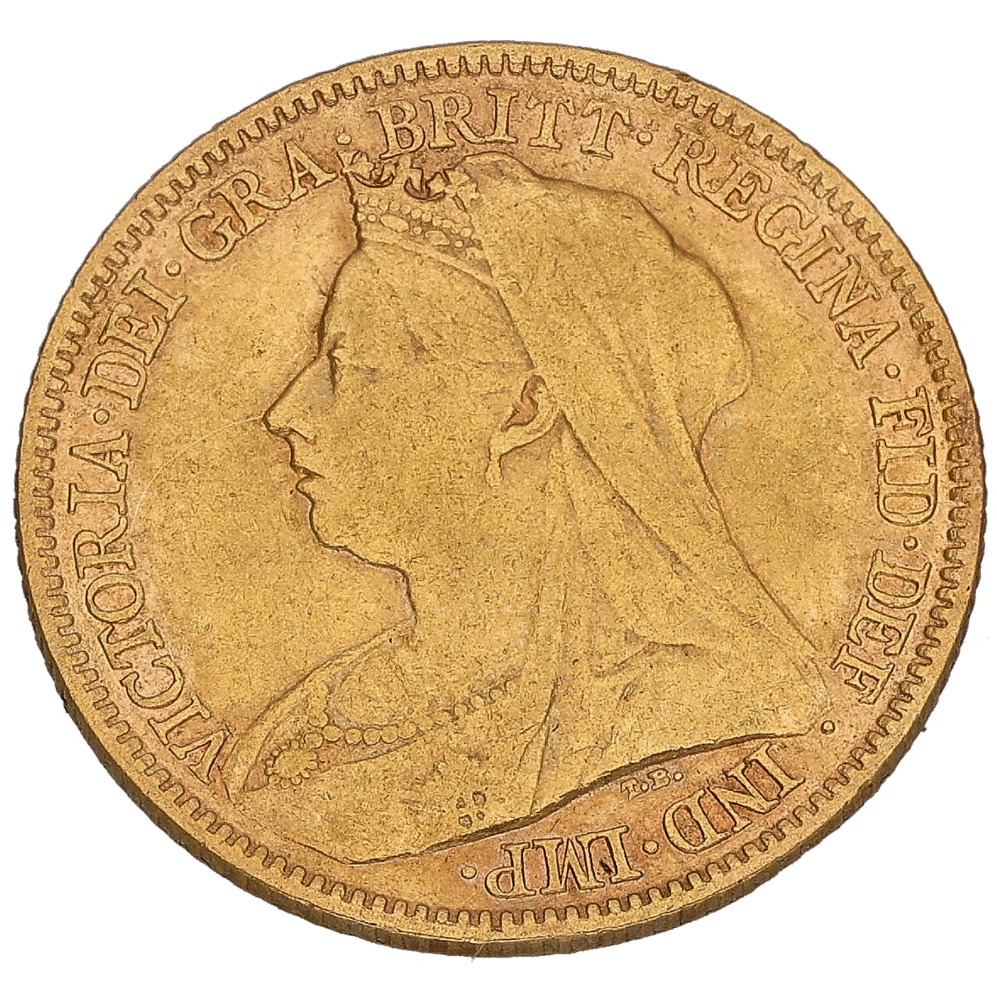 22ct Gold Queen Victoria Half Sovereign Coin 1901