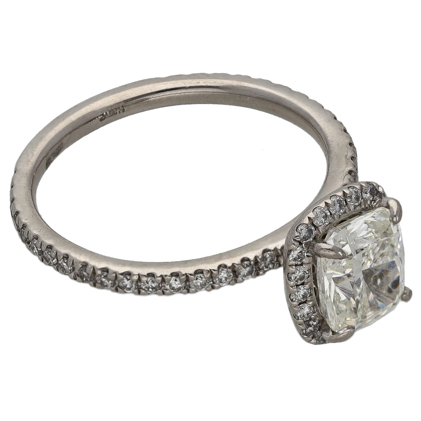 Platinum 1.72ct Diamond Halo Ring Size M