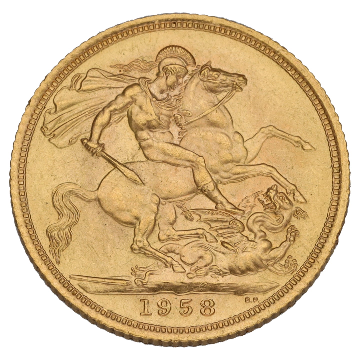 22ct Gold Queen Elizabeth II Full Sovereign Coin 1958