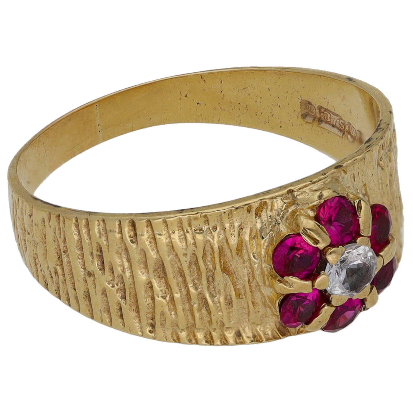 9ct Gold Imitation Gems Dress/Cocktail Ring Size N