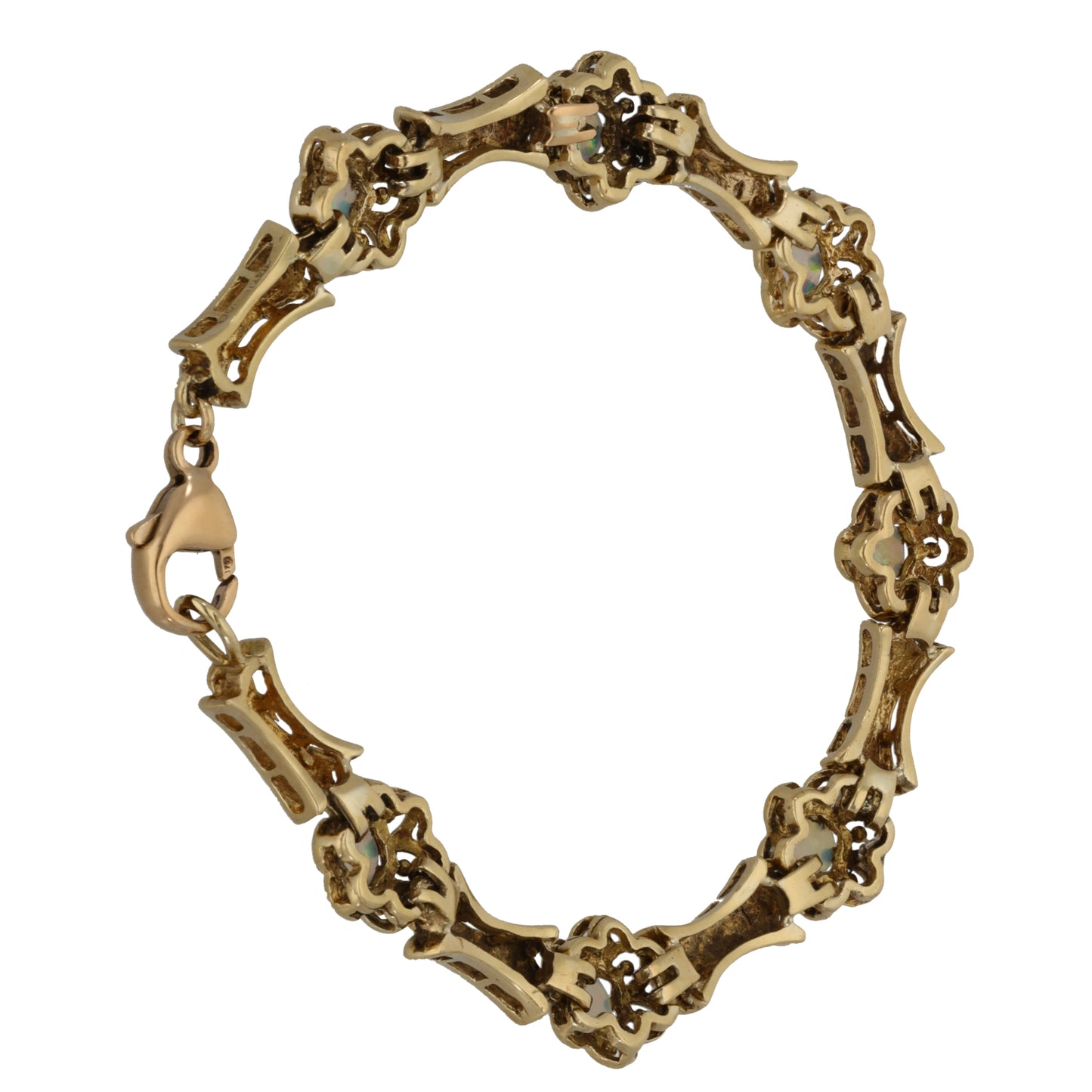 9ct Gold Opal Fancy Stone Set Bracelet