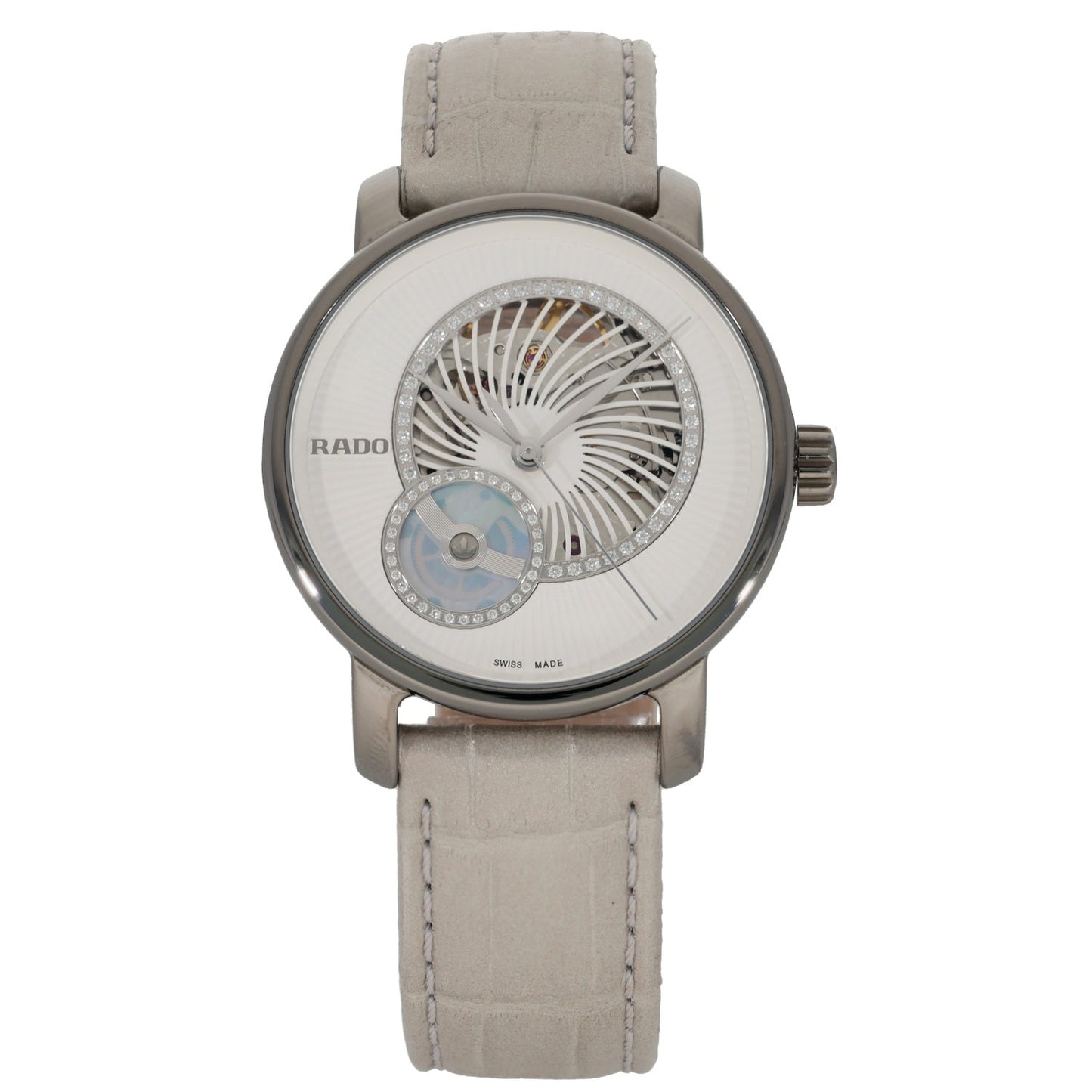 Rado DiaMaster Open Heart 734.6056.3, white and skeleton dial, in a plasma ceramic case