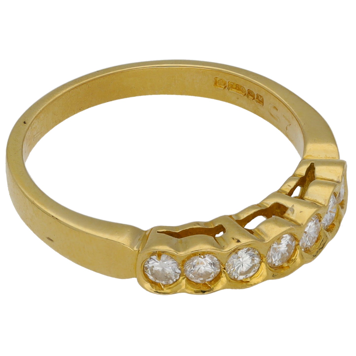 18ct Gold 0.35ct Diamond Half Eternity Ring Size N