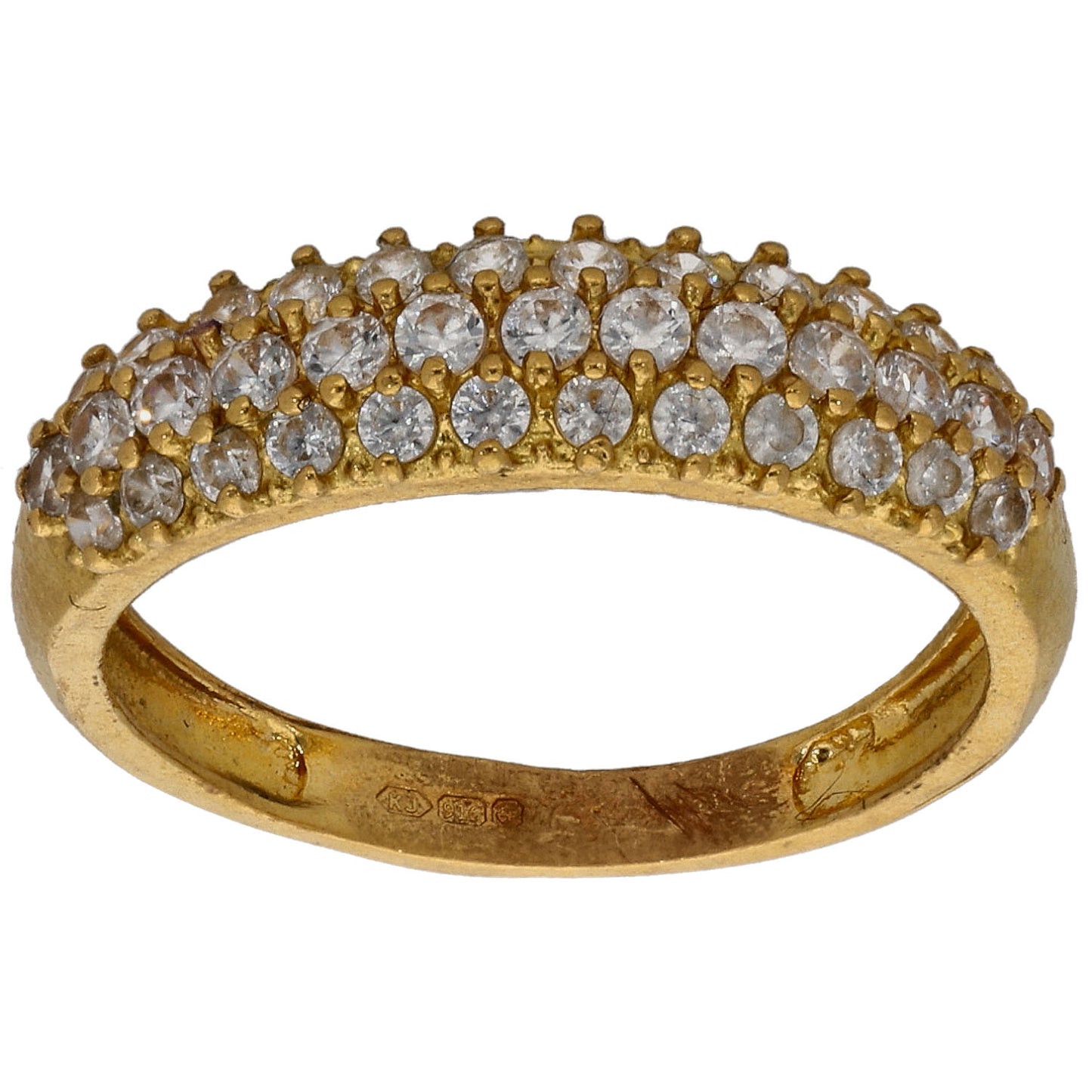 22ct Gold Cubic Zirconia Half Eternity Ring Size N