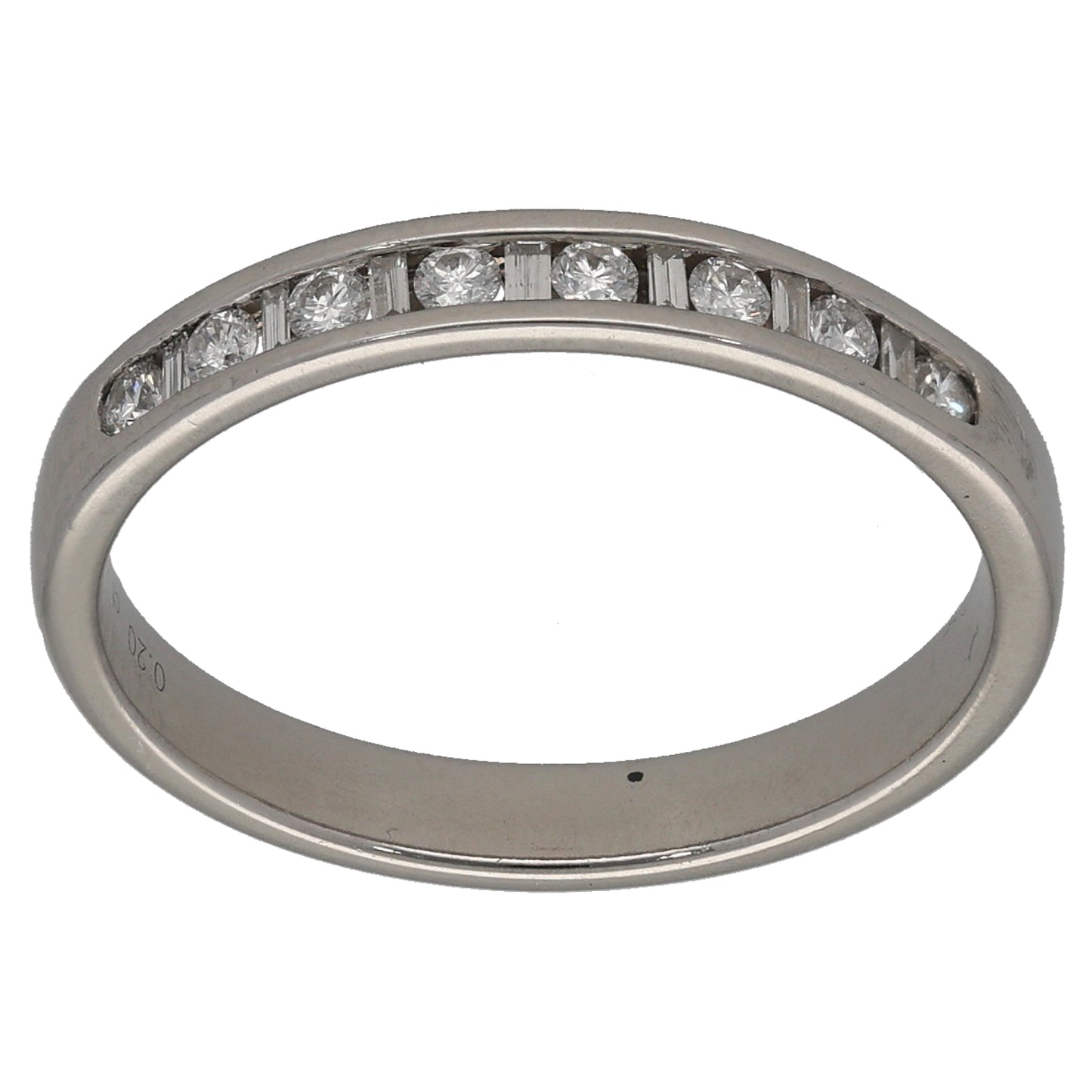 Platinum 0.20ct Diamond Half Eternity Ring Size P