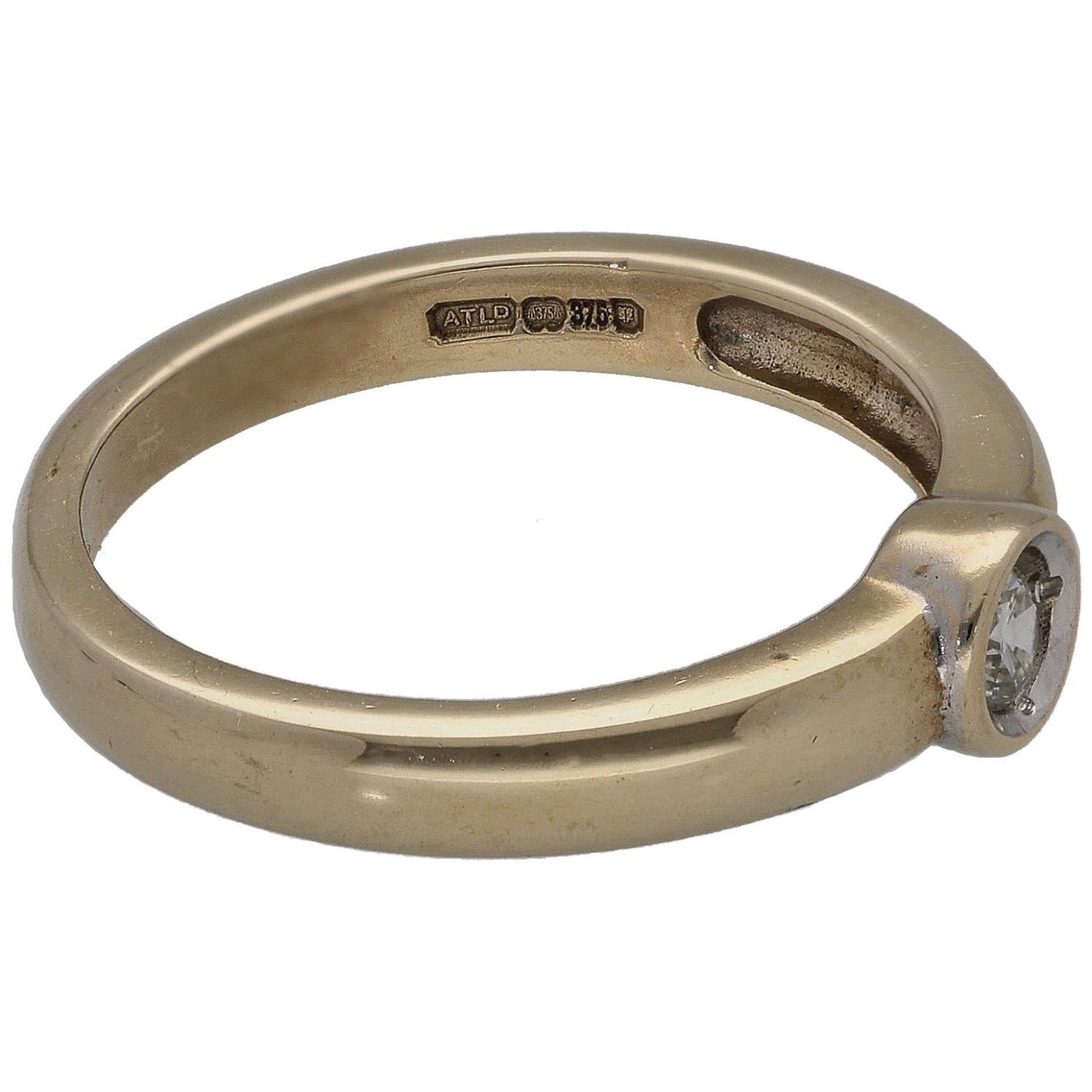 9ct Gold 0.10ct Diamond Solitaire Ring Size K