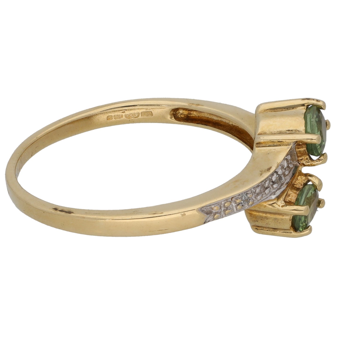 9ct Gold Sapphire & 0.02ct Diamond Dress/Cocktail Ring Size N