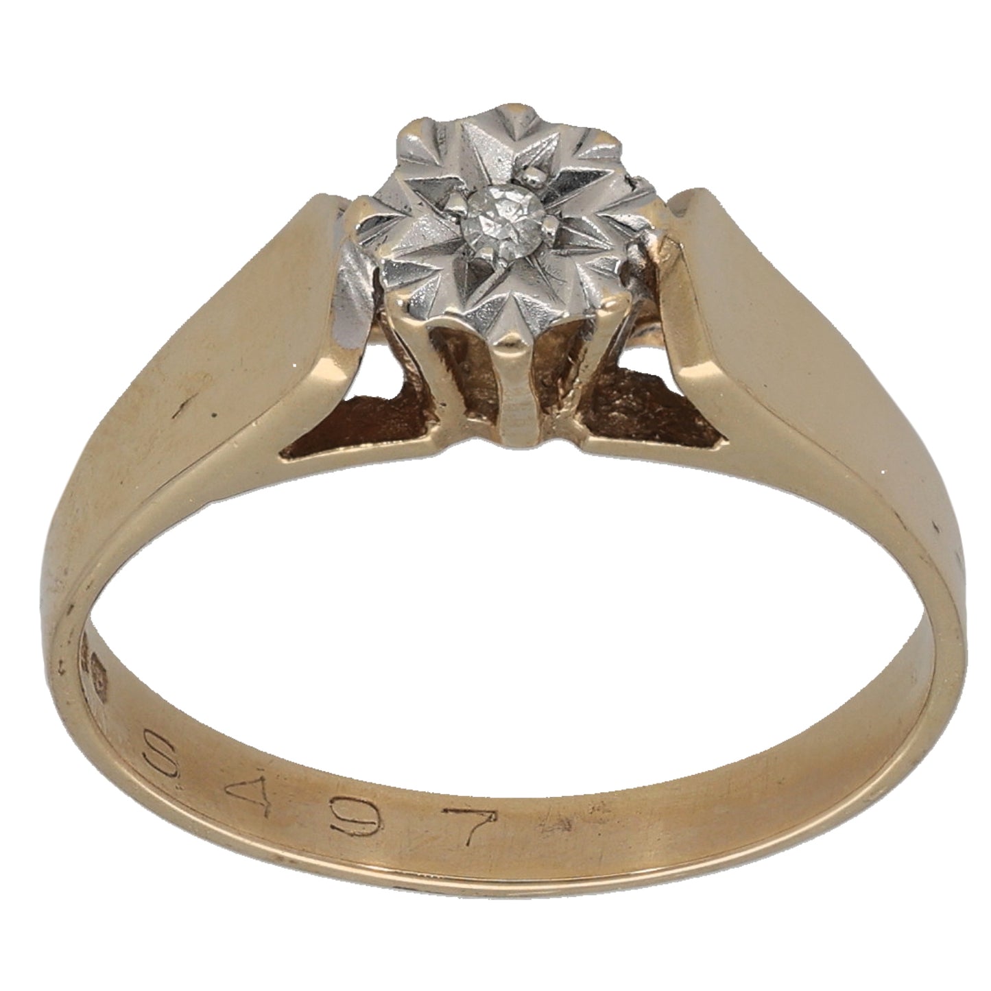 9ct Gold 0.01ct Diamond Solitaire Ring Size M