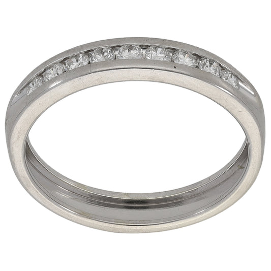 9ct Gold 0.25ct Diamond Half Eternity Ring Size L