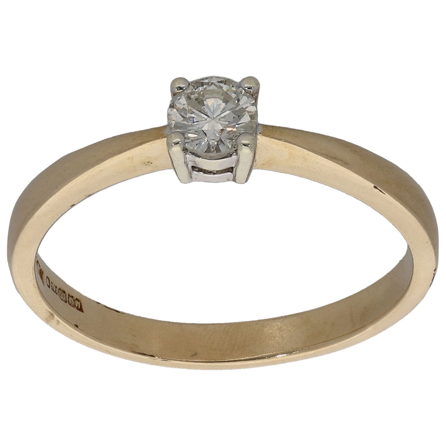 9ct Gold 0.25ct Diamond Solitaire Ring Size N