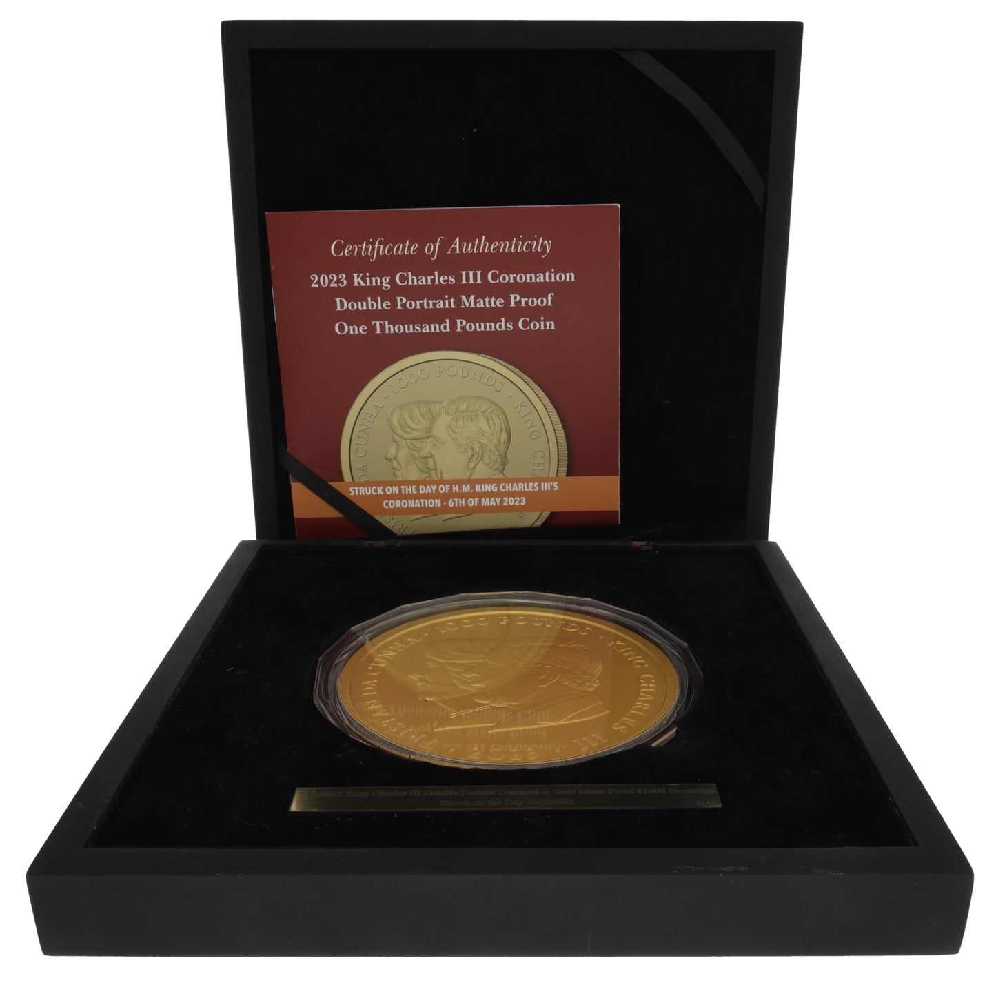 24ct Gold The King Charles III Coronation Double Portrait Matte Gold Kilo Coin 2023