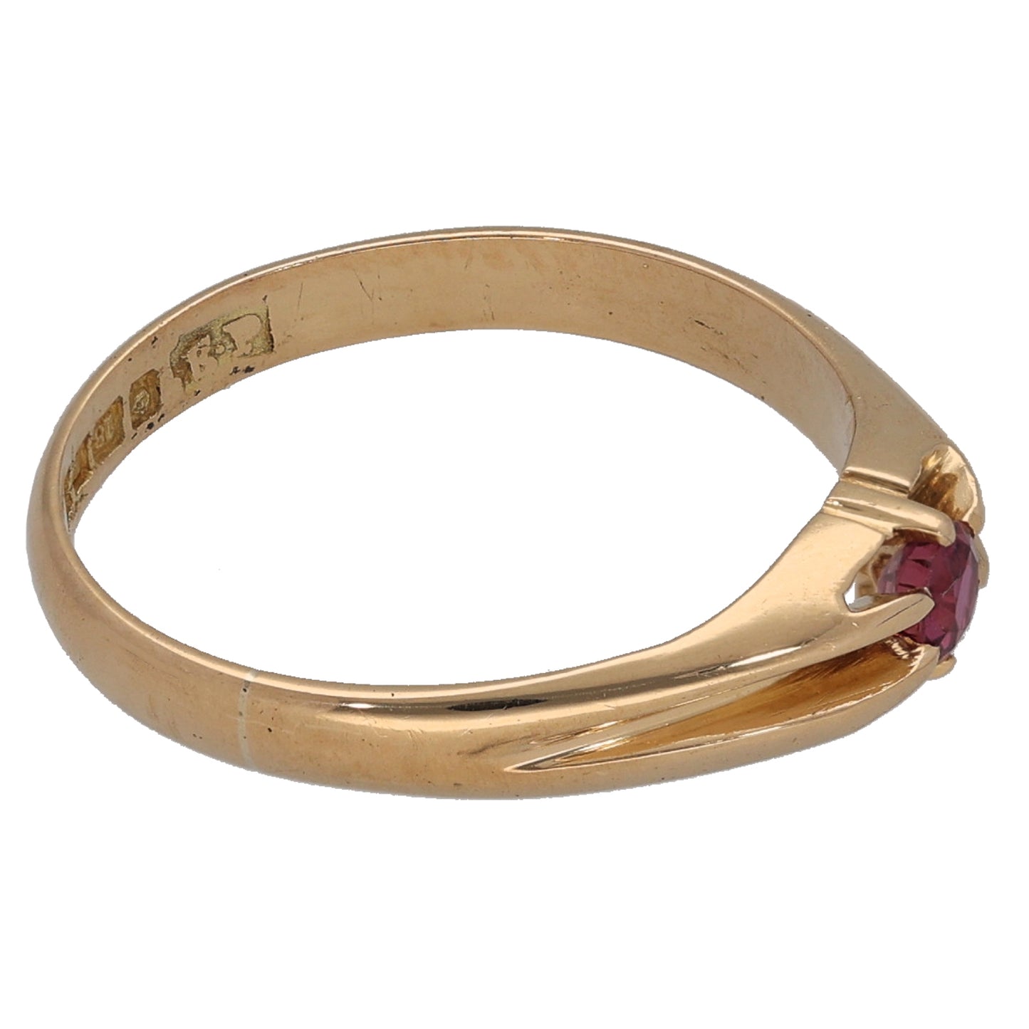 18ct Gold Ruby Single Stone Ring Size M