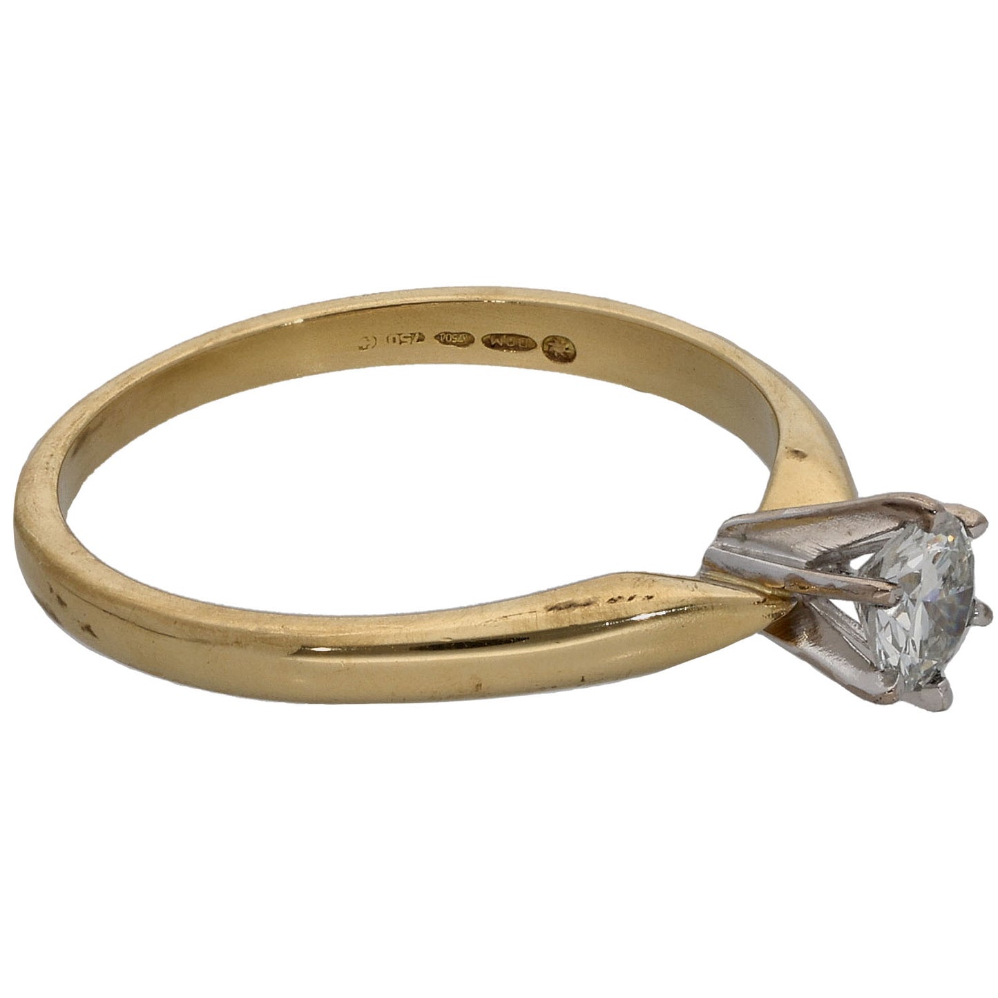 18ct Gold 0.33ct Diamond Solitaire Ring Size N