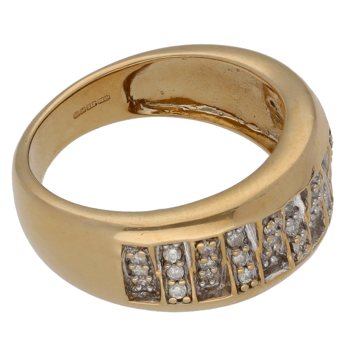 9ct Gold 0.18ct Diamond Dress/Cocktail Ring Size N
