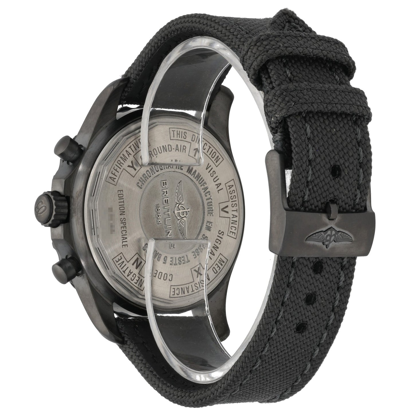 Breitling Chronospace M78366, Black Dial, DLC Stainless Steel, Rear Angle Image
