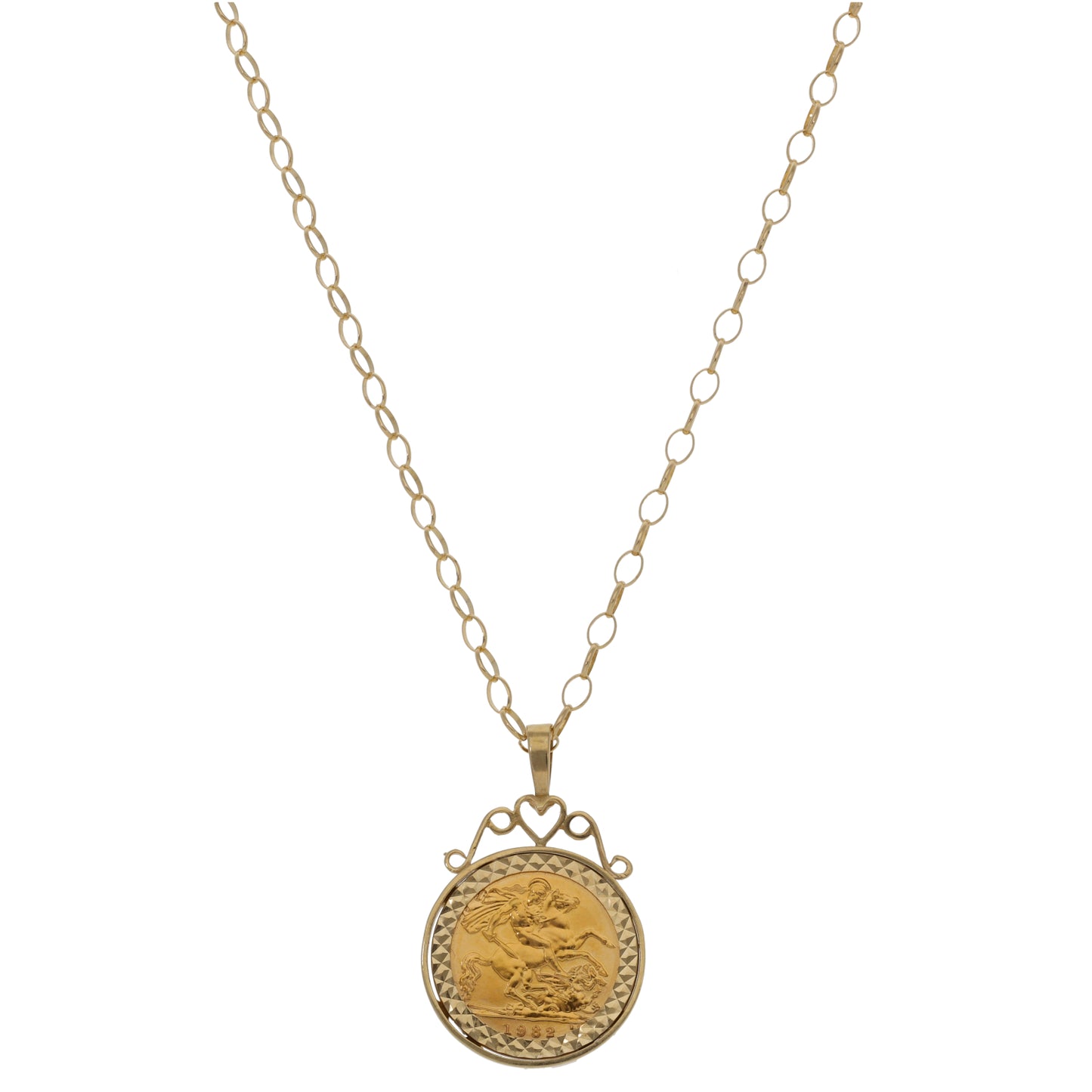 9ct Gold Half Sovereign Coin Pendant With Chain