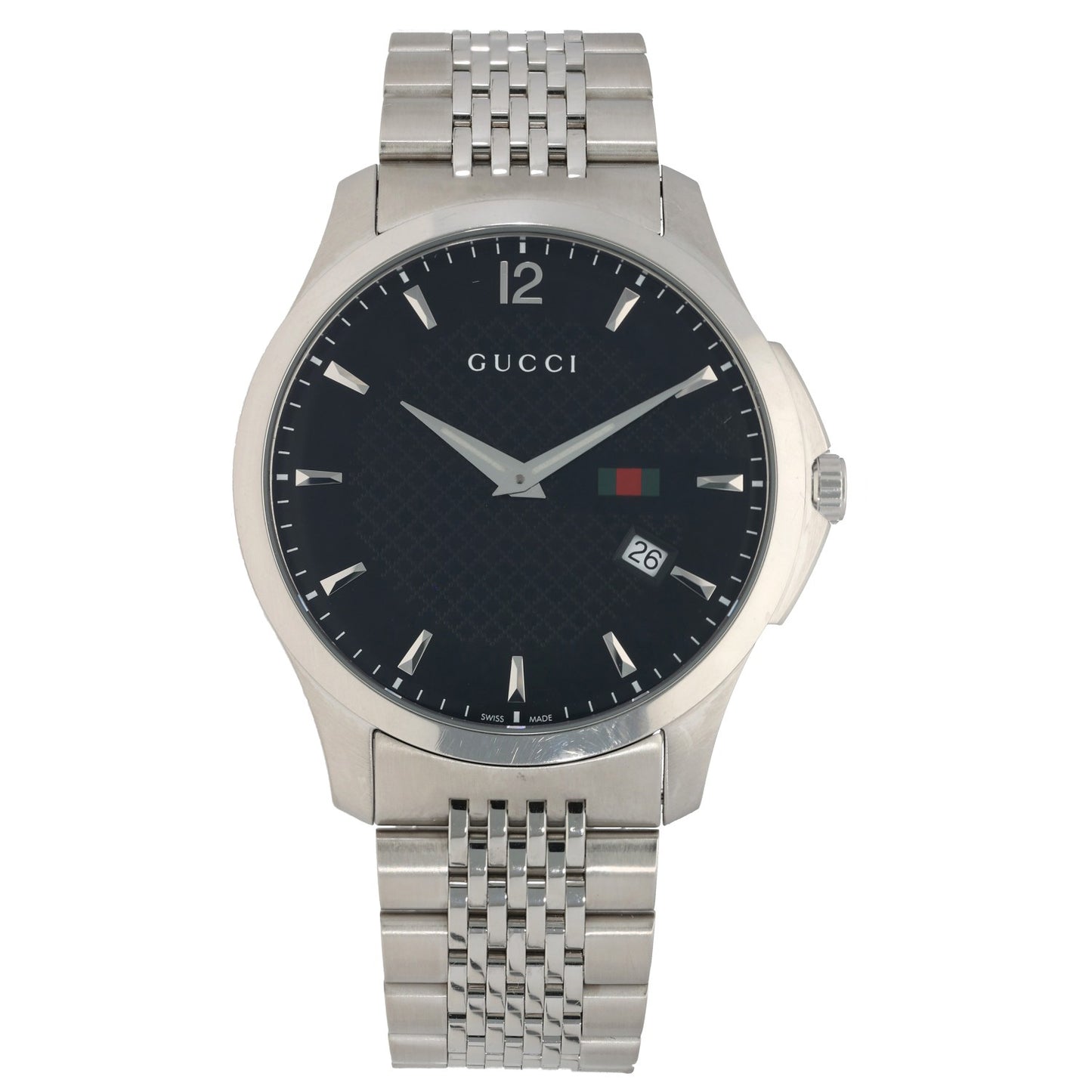 Gucci G-Timeless 126.3, black dial with small Gucci colour logo