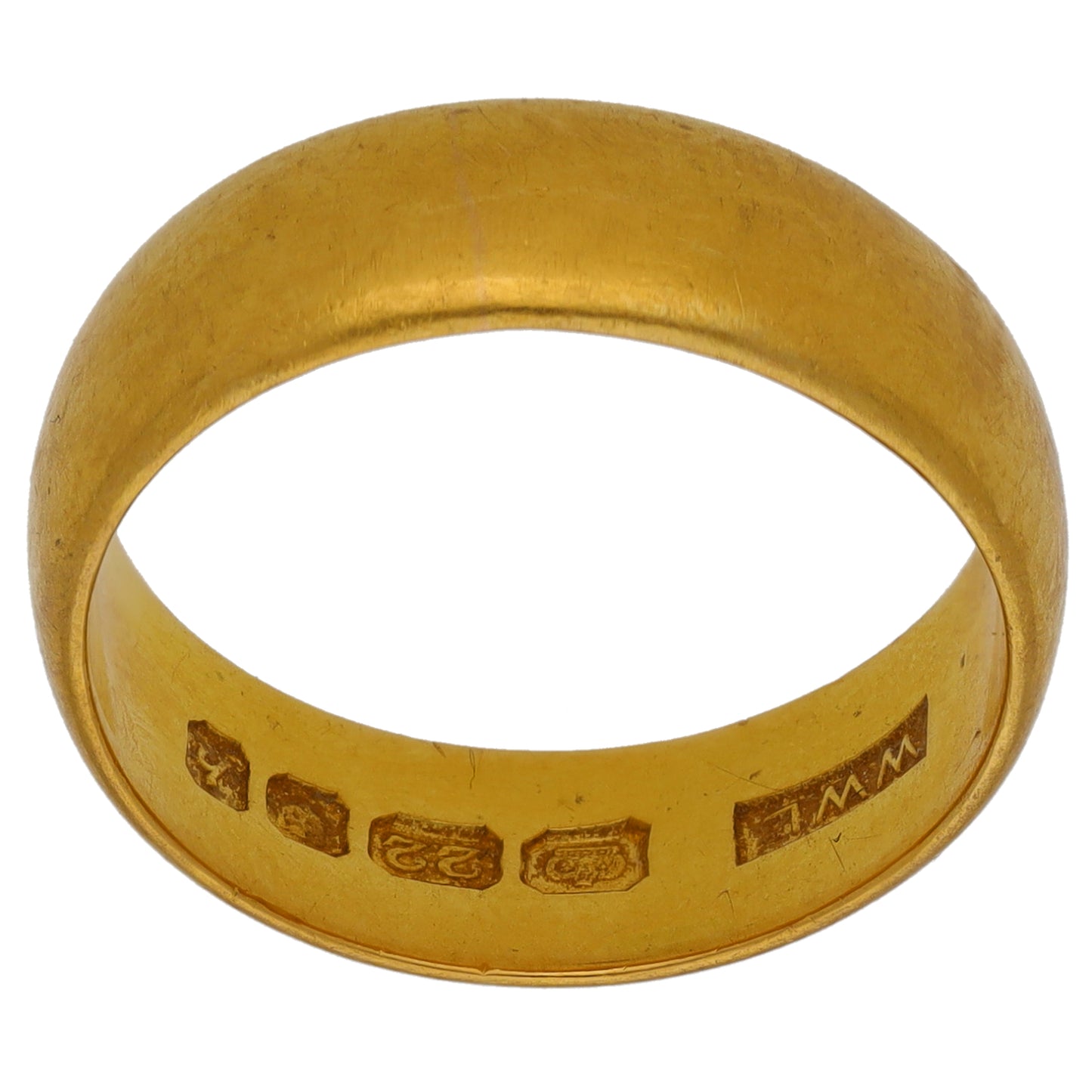 22ct Gold Plain Wedding Ring Size N