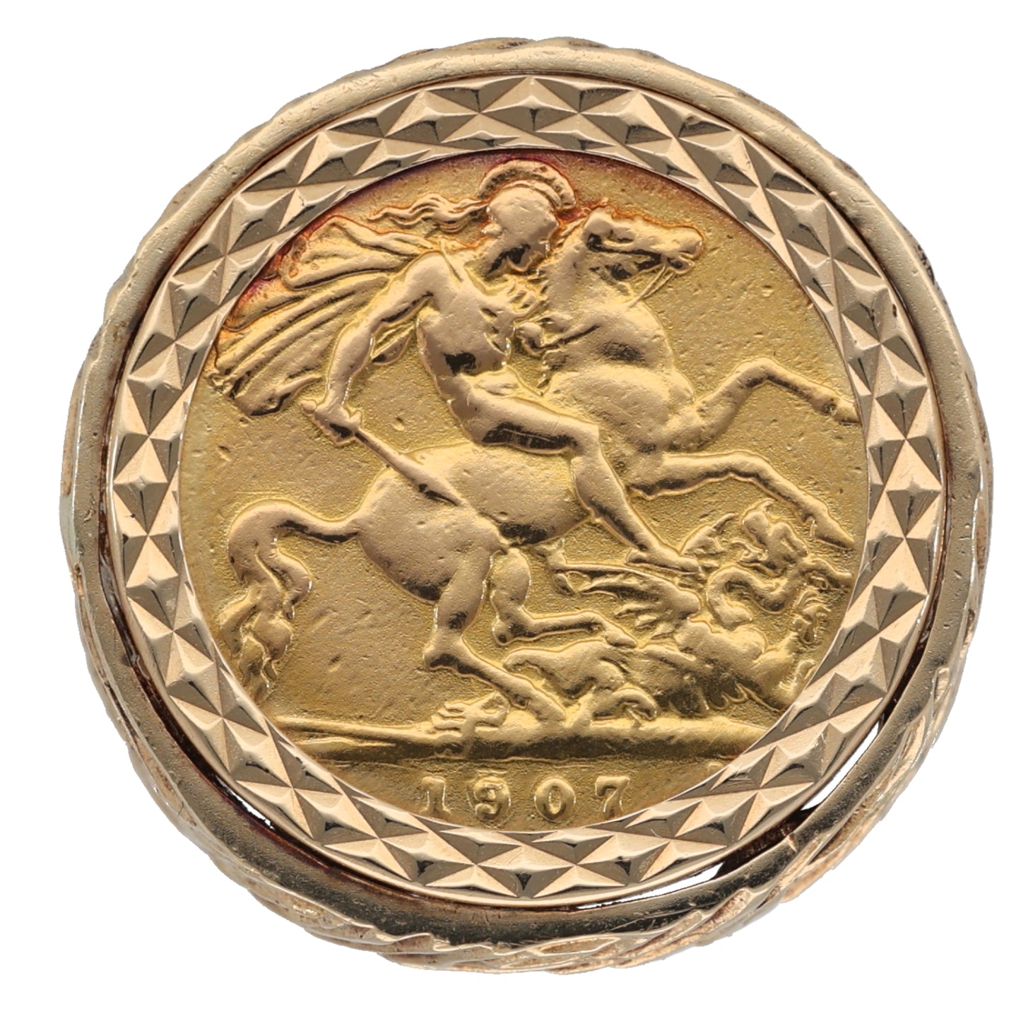 9ct Gold Coin Ring Size O