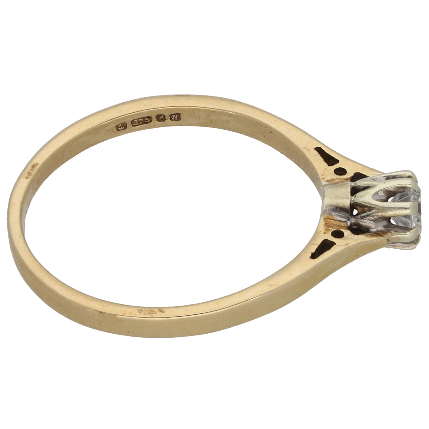 9ct Gold 0.20ct Diamond Solitaire Ring Size N