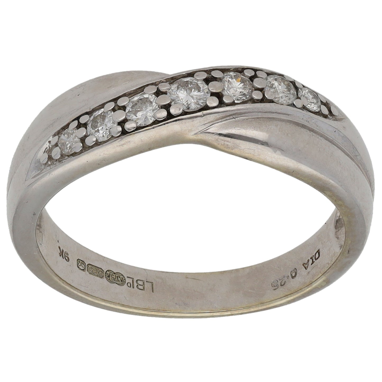 9ct White Gold 0.25ct Diamond Half Eternity Ring Size N