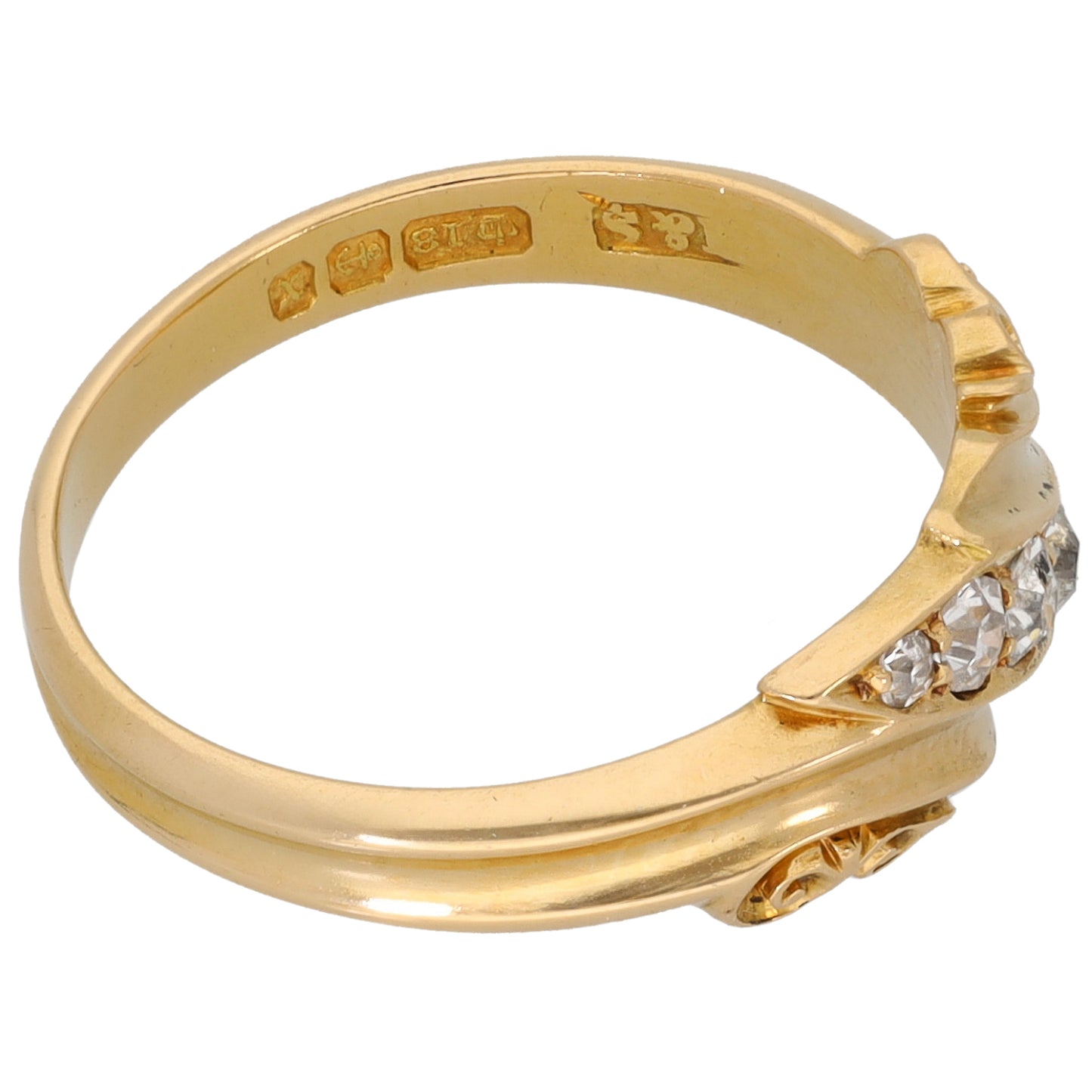 18ct Gold 0.07ct Diamond Half Eternity Ring Size N