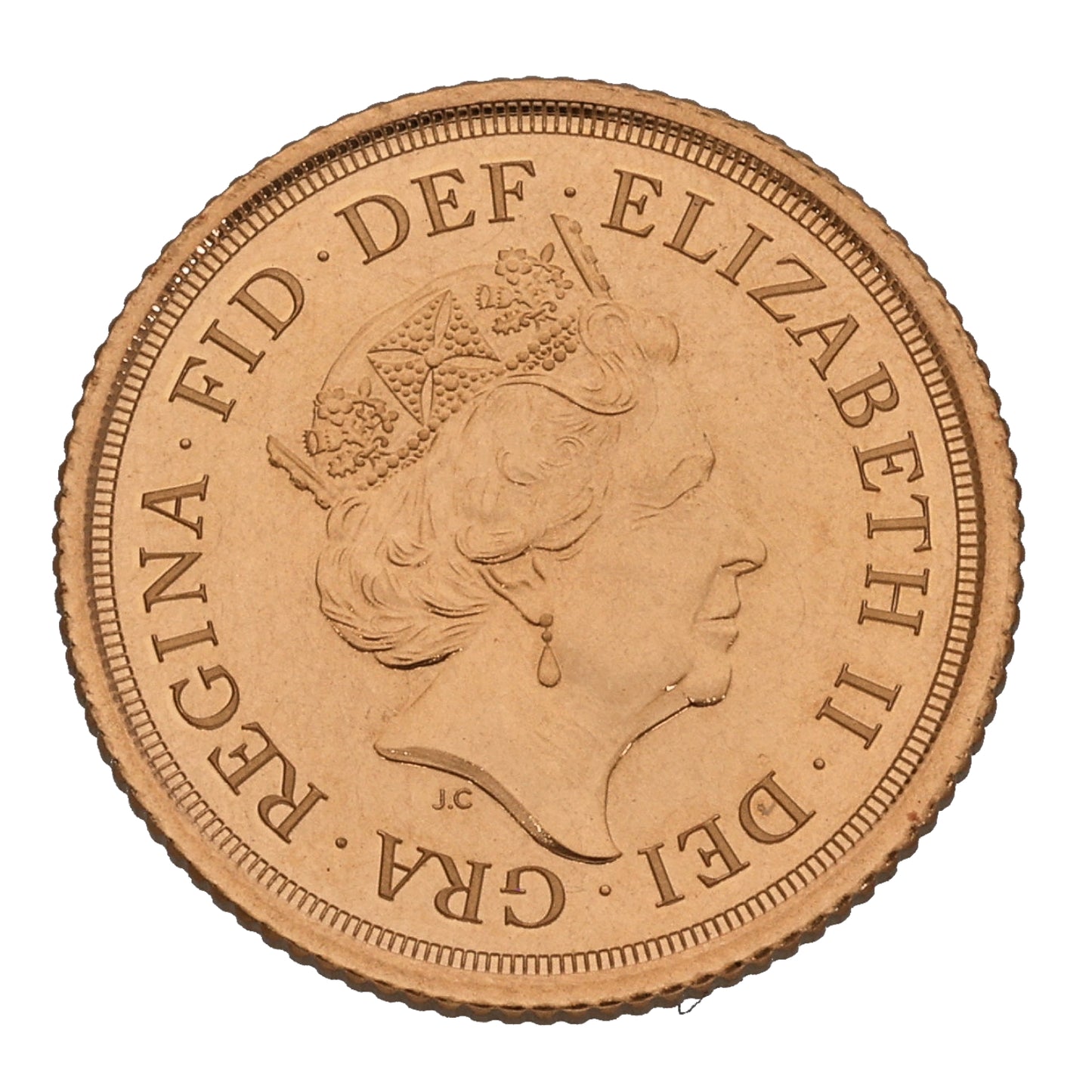 22ct Gold Queen Elizabeth II Half Sovereign Coin 2018