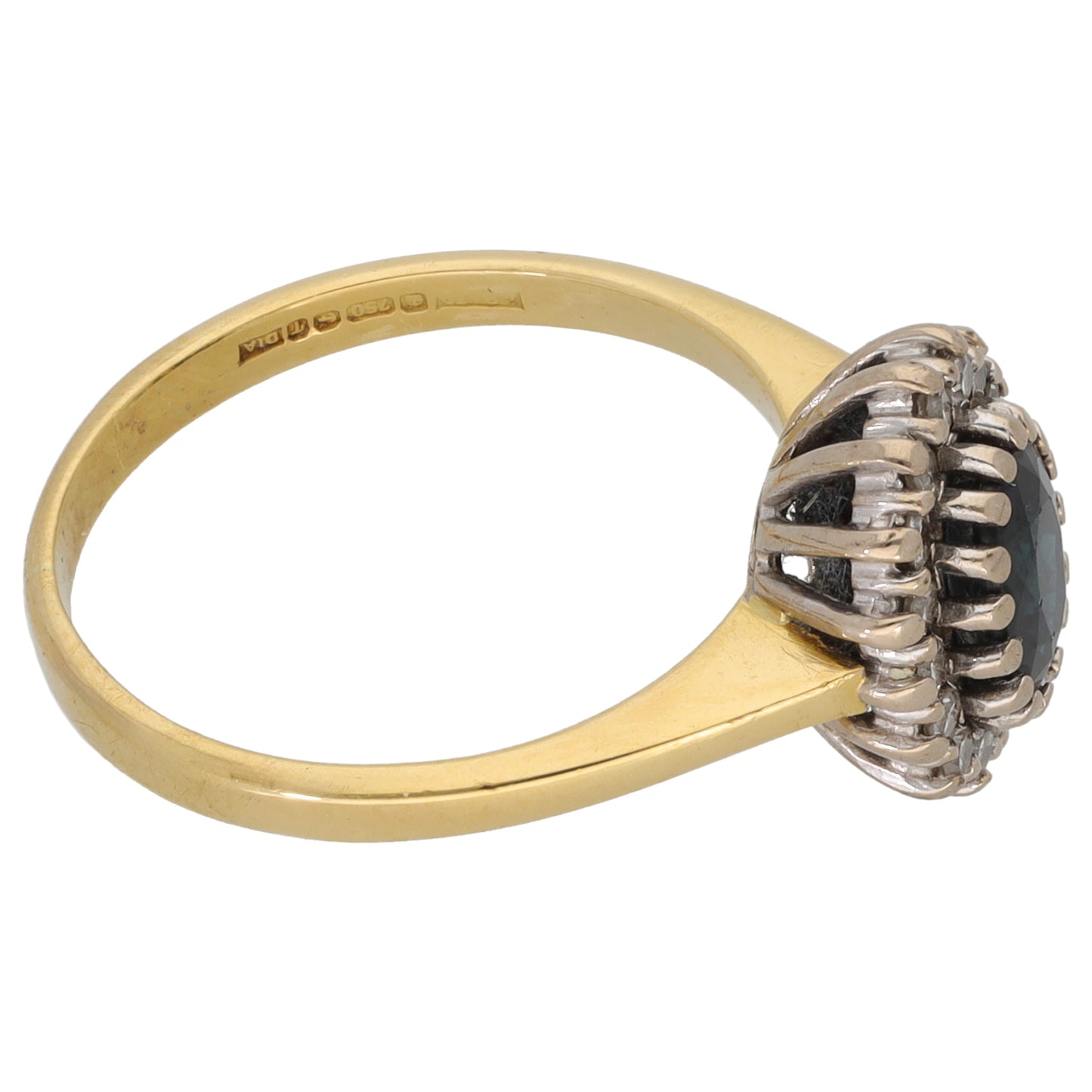 18ct Gold Sapphire & 0.32ct Diamond Dress/Cocktail Ring Size M