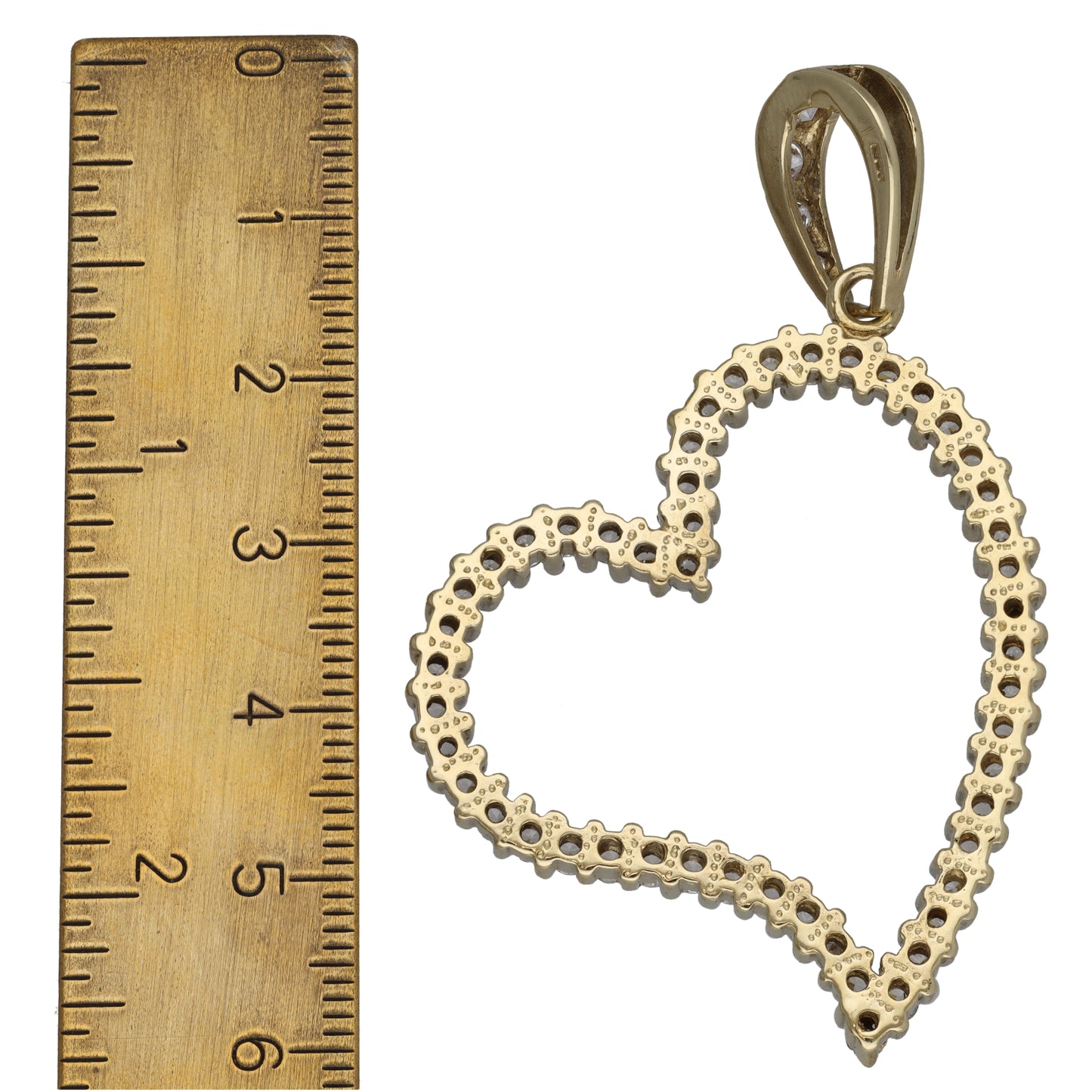 9ct Gold Cubic Zirconia Heart Pendant