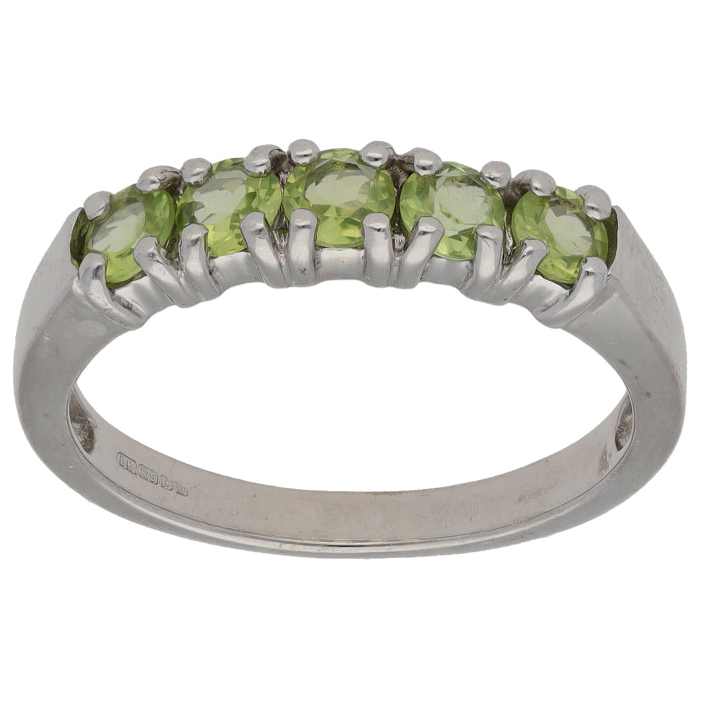 9ct White Gold Chrysoberyl Half Eternity Ring Size N