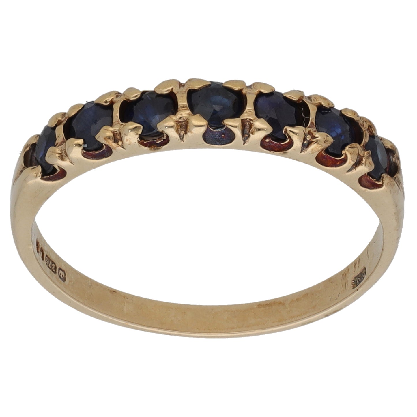 9ct Gold Sapphire Half Eternity Ring Size N