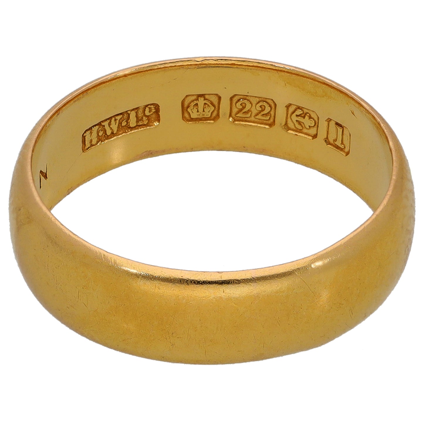22ct Gold Plain Wedding Ring Size N