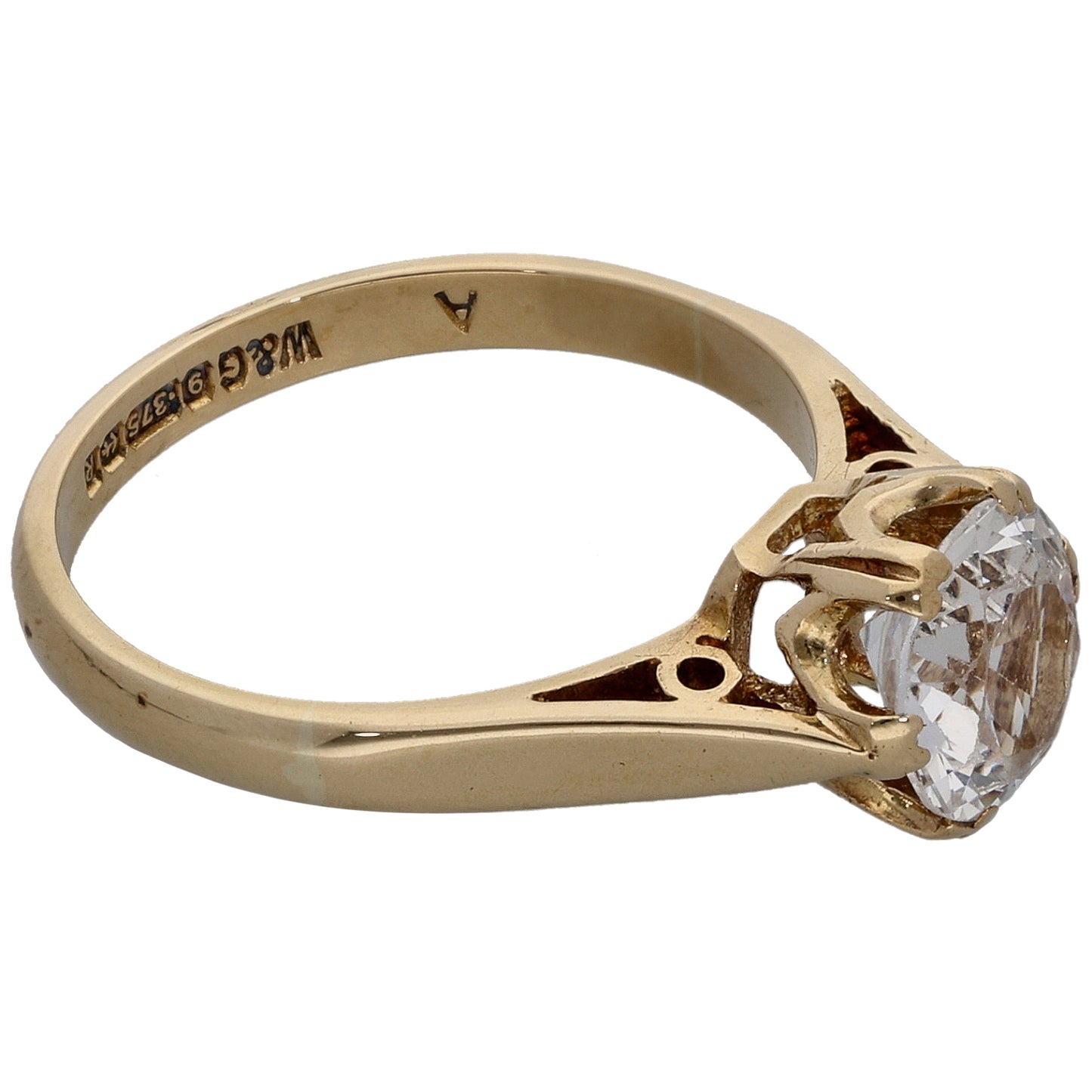 9ct Gold Cubic Zirconia Single Stone Ring Size L