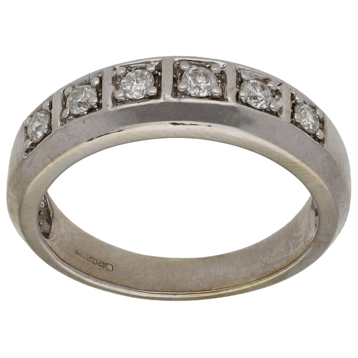 9ct White Gold 0.24ct Diamond Half Eternity Ring Size O