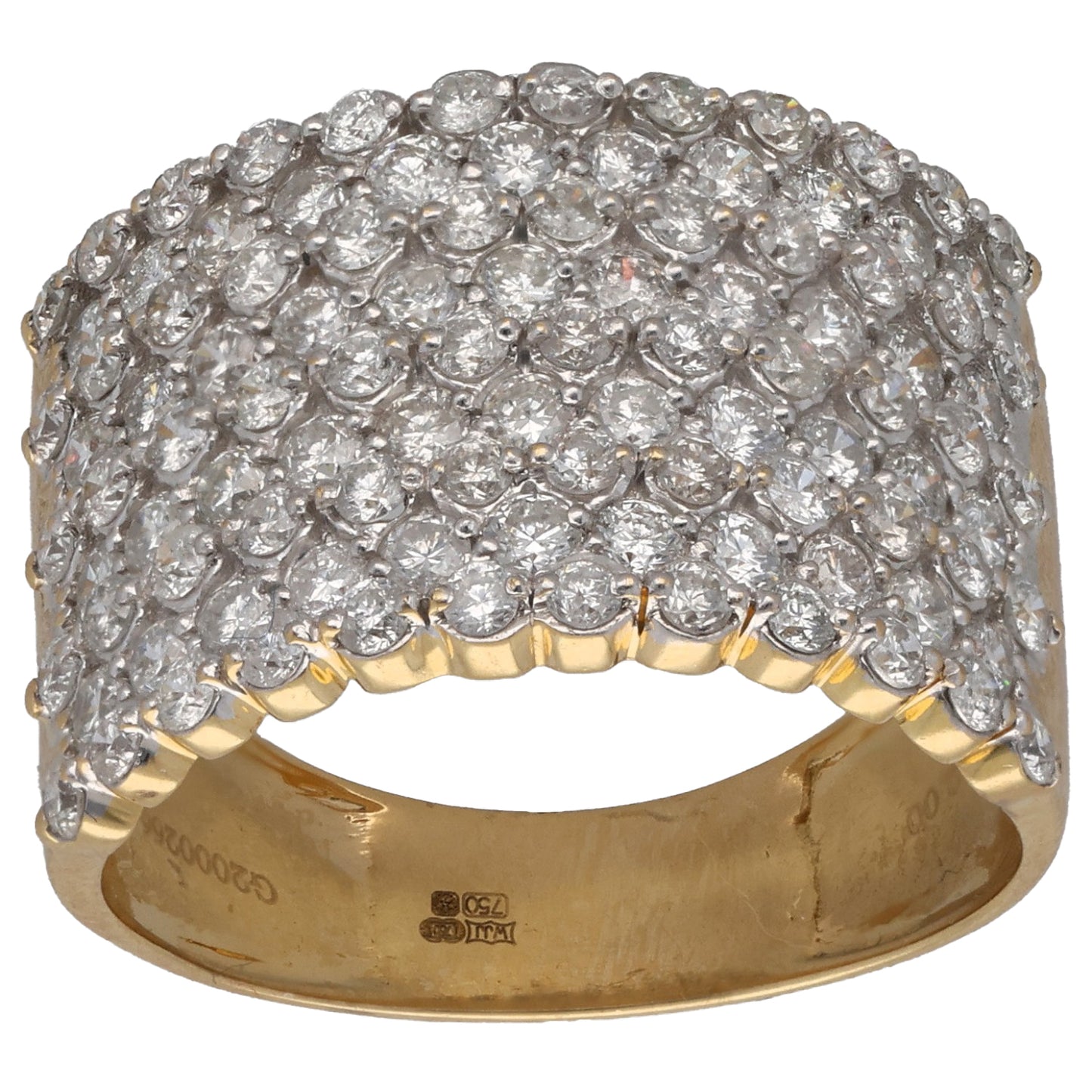 18ct Gold 2.00ct Diamond Dress/Cocktail Ring Size O