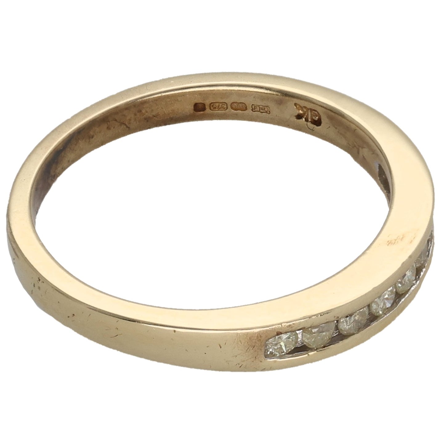 9ct Gold 0.22ct Diamond Half Eternity Ring Size Q