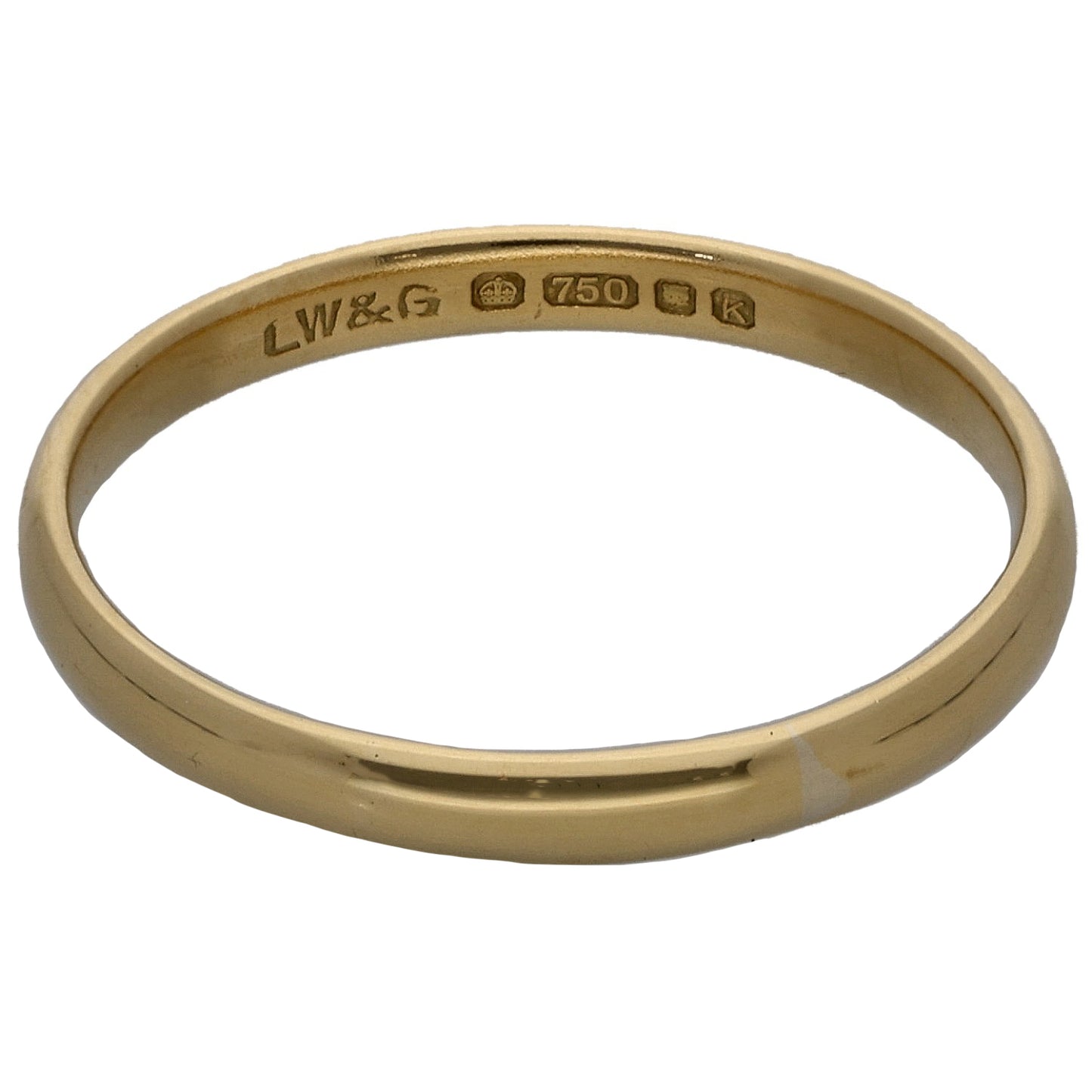 18ct Gold Plain Wedding Ring Size M