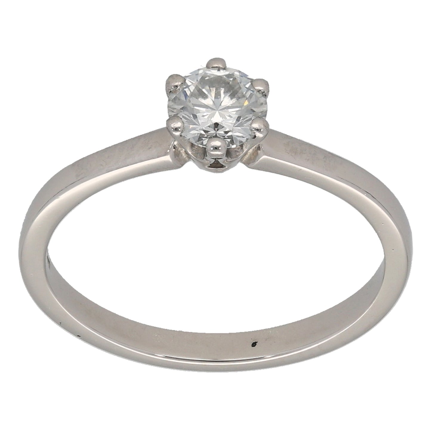 Platinum 0.40ct Diamond Solitaire Ring Size L